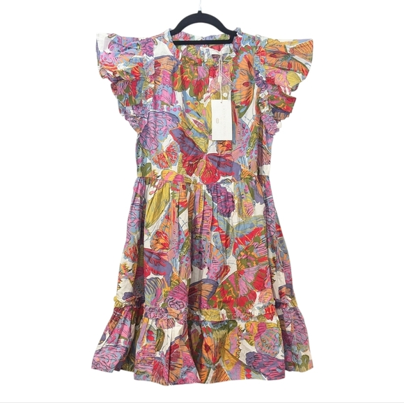 NWT Caroline Constas Multicolor Papillion Floral Print Mini Dress - Picture 1 of 9